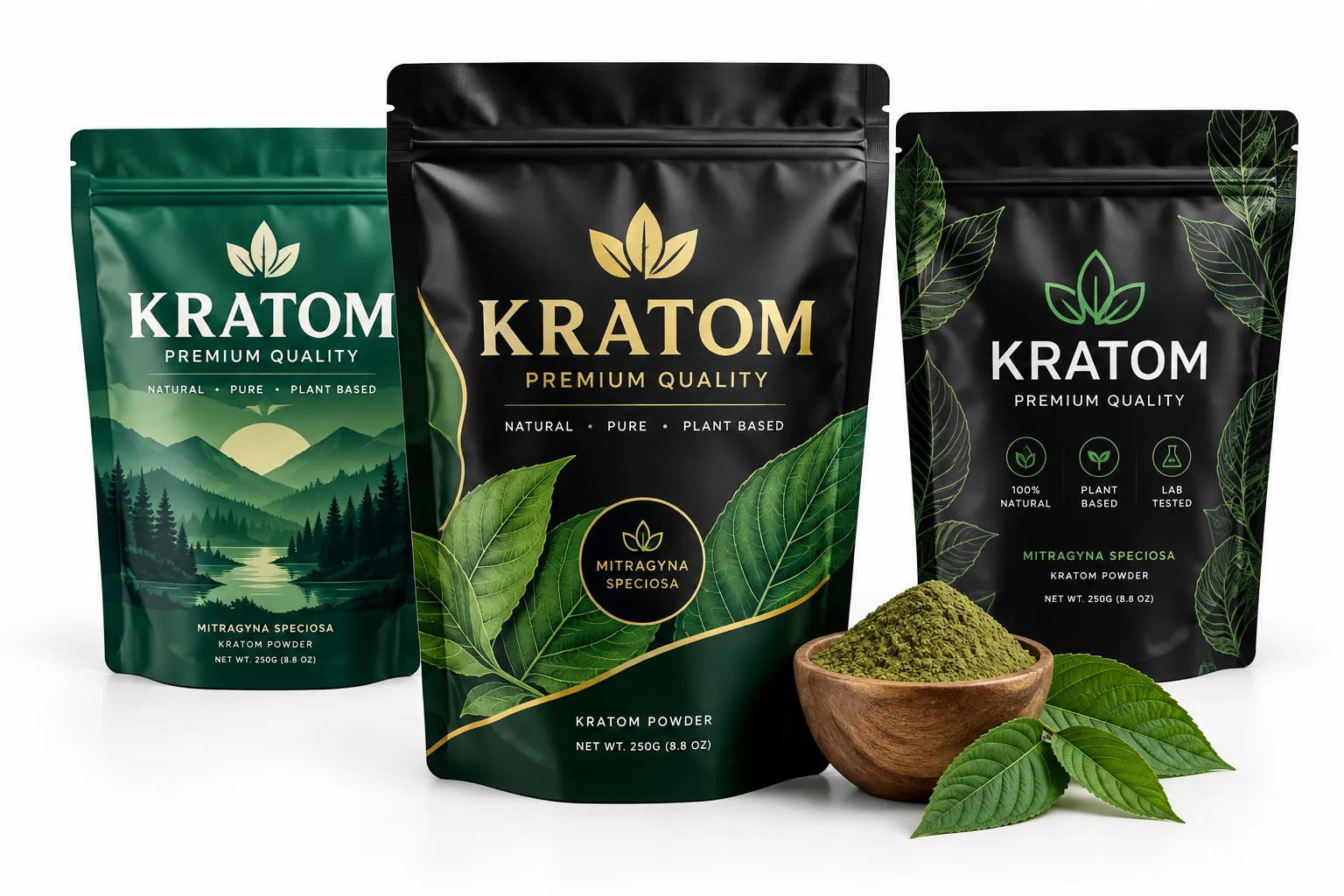 Custom Printed Kratom Mylar Bags for Secure Packaging